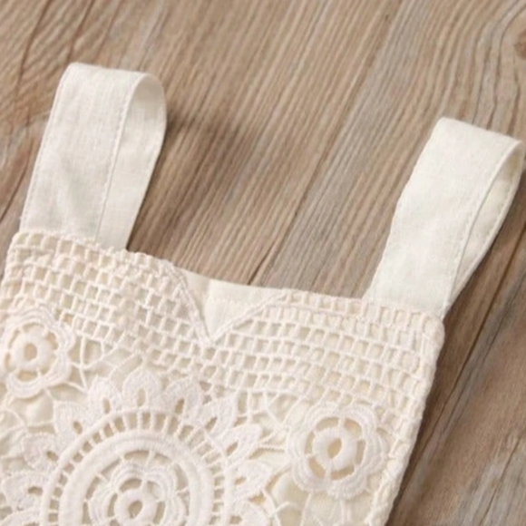 Bohemian Cream Lace Jumpsuit Dress Romper Sunsuit - Picture 5 of 5